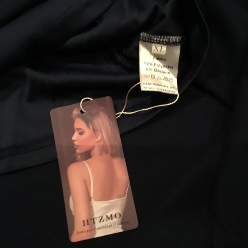 NWT Satin Mock Neck Backless Midi Cocktail Dress Size XL - Picture 7 of 8